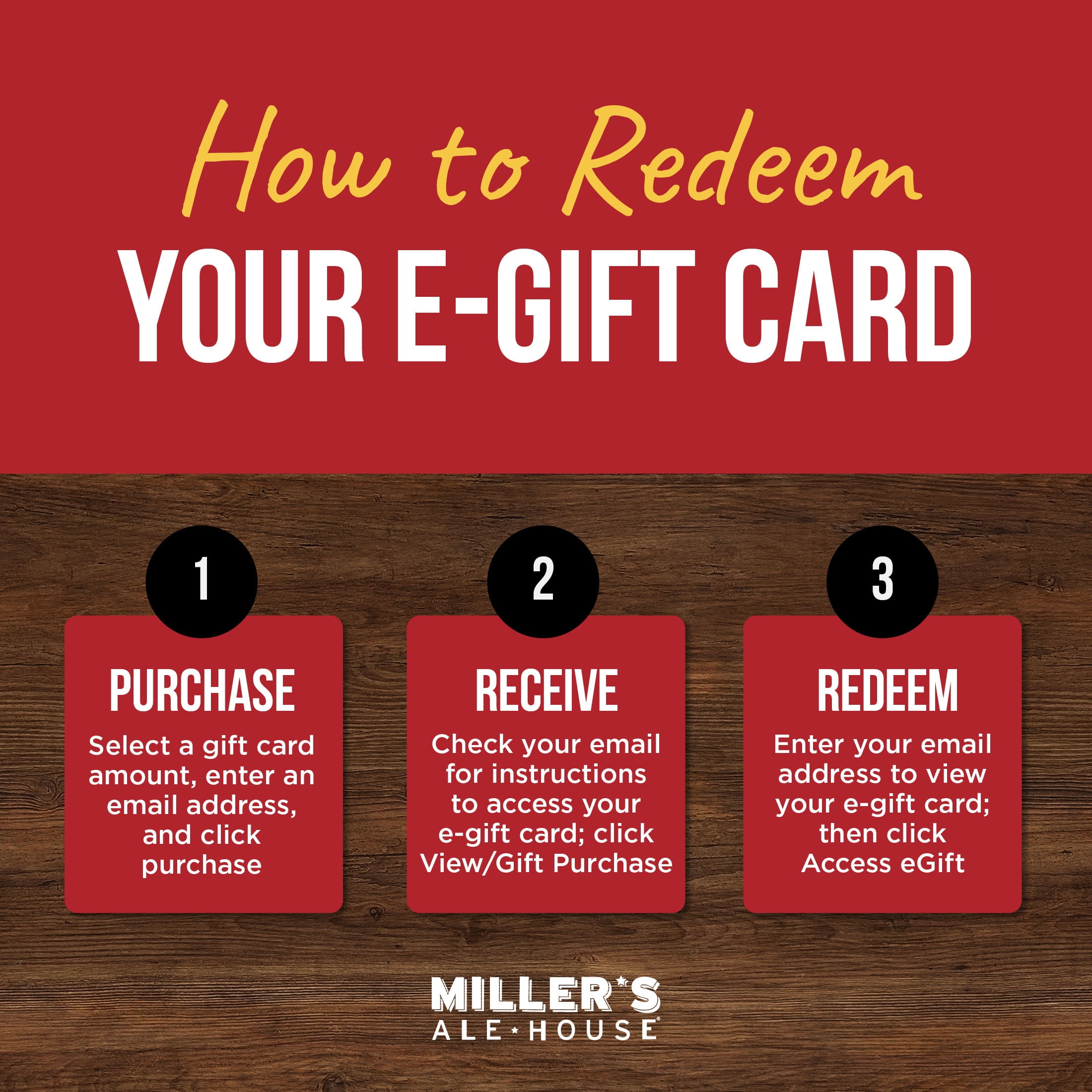 Miller's Ale House $50 eGift Card [Email Delivery]
