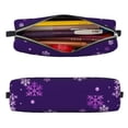 thumbnail image 2 of Naloa Crystal Purple Snowflake Leather Pencil Case, Makeup Pouch, Zipper Pouch for Daily Essentials, Storage Organizer, Cosmetics and Stationary Bag, 2 of 7