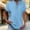 Blue, variant on WCJM Women's Short Puff Sleeve Knit Tops Trendy Crewneck Strip Women's Fashionable and Casual V Neck Wrinkle Cloth Button Short Sleeve Rolled Up T Shirt Top