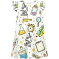 thumbnail image 5 of FYDUU Summer Dresses for Girls Flutter Sleeve Cartoon Print Casual Dress Soft A-Line Sundress for Toddler Kids Back To School Party Wear 5-6 Years, 5 of 7