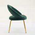 thumbnail image 4 of CQSXDA Velvet Fabric Dining Chair Set With Curved Backrest and Gold Metal Legs for Kitchen or Dining Room, 4 of 9