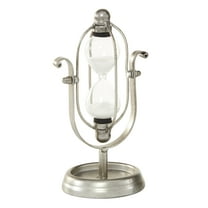 DecMode 4" x 8" Silver Metal Hourglass Sand Timer, 1-Piece