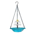 thumbnail image 2 of Bird Bath Solar Fountain, Hanging 10inWide Blue Basin, Solar Powered Fountain Pump Kit, Outdoor Backyard Bird Watering Station, 2 of 7