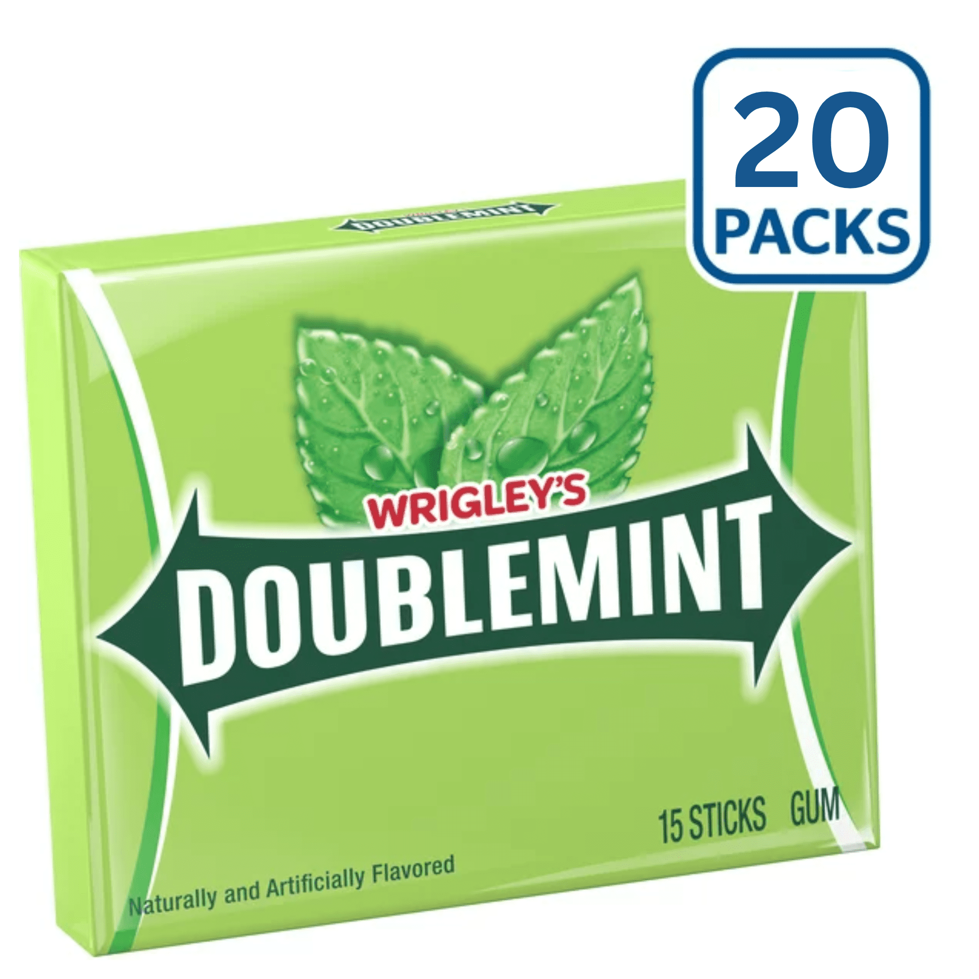 Wrigley Slim Pack Doublemint Chewing Gum 15Pcs Ea. Pack (20 Pack Double Up)