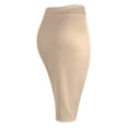 thumbnail image 3 of Made by Johnny Women's Elastic Waist Stretch Bodycon Midi Pencil Skirt Below Knee M KHAKI, 3 of 6