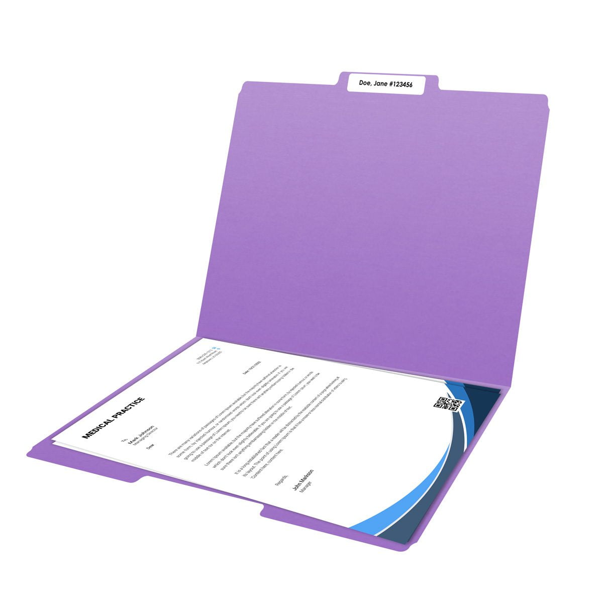 Lavender Color File Folders, 1/3 Cut Top Tab, Letter Size, Perfect for Organizing Documents in File Drawers, Box of 100