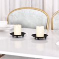 thumbnail image 5 of Portavelas con placa de hierro negro, plato decorativo para vela de pilar de hierro, juego de 2, 4,37 pulgadas de profundidad x 0,78 pulgadas de alto, soporte para vela de pedestal, 5 of 5
