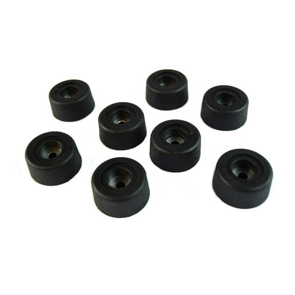 (8) Round Cabinet Black Rubber Instrument Case Speaker Box Feet 1.5" X .5" HA-15