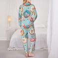 thumbnail image 3 of Bingfone Womens Pajama Sets Colorful Donut Print,Long Sleeve Loungewear Pajamas Set-X-Large, 3 of 8