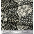 thumbnail image 2 of Soimoi Moss Georgette Fabric Damask Patchwork Print Fabric by the Yard 42 Inch Wide, 2 of 3