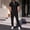 Black, variant on Hrsba Mens Casual Outfits, Solid Color Stand Collar Short Sleeve and Elastic Waist Long Pants Summer Matching Set