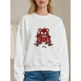 thumbnail image 3 of ‌ Unisex Scary Teddy Bear Hoodless Sweatshirt - Halloween Horror Art Graphic (Creepy/Spooky/Gothic Bear Design), Perfect for Halloween Costumes & Gothic Fashion, 3 of 7