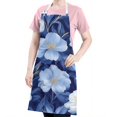 thumbnail image 5 of Pioneer Flower Floral Print Pattern Apron-Garden Aprons for Women with Pockets-Cotton Linen Waterproof Kitchen Cooking Gardening Aprons Adjustable for Kitchen,Cooking,BBQ and Salon 33x27 Inch, 5 of 7