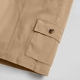thumbnail image 4 of Womens Solid Color Bermuda Cargo Shorts Women Elastic High Waist Pockets Shorts Summer Casual Sport Khaki XL(XL), 4 of 9