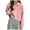 Pink, variant on Yangnuo Womens Soft Cropped Sweatshirts Women's Casual Color Hooded Pocket Long Sleeved Sweater Jacket