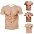 thumbnail image 4 of Mens Casual Short Sleeve 3D Chest Muscle Printing Graphic T-Shirt Funny Tops Tee, 4 of 8