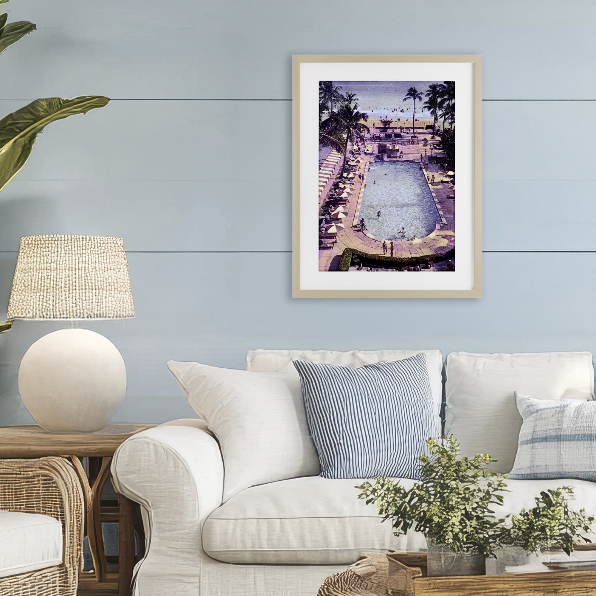Stupell Industries Vintage Miami Sands Birch Framed Print Under Glass, design by Grotto Studios