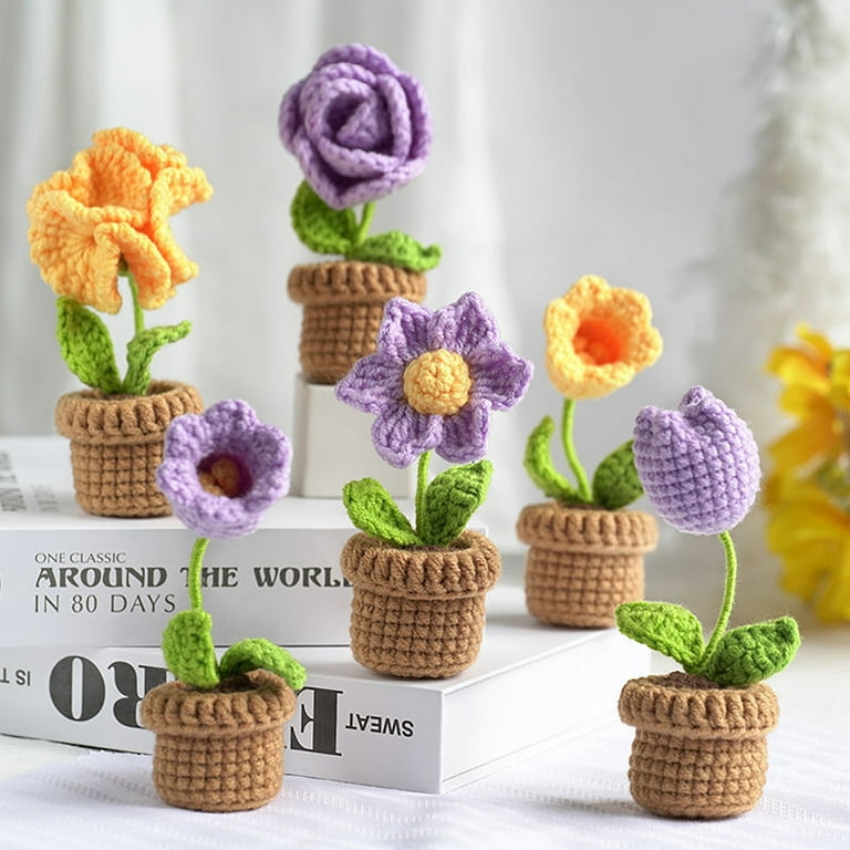 Handmade DIY Tulip Flowers Plant Potted Crochet Knitting Kit for Adults and  Kids Crochet Starter Knitting Kit Craft Home Decor - AliExpress