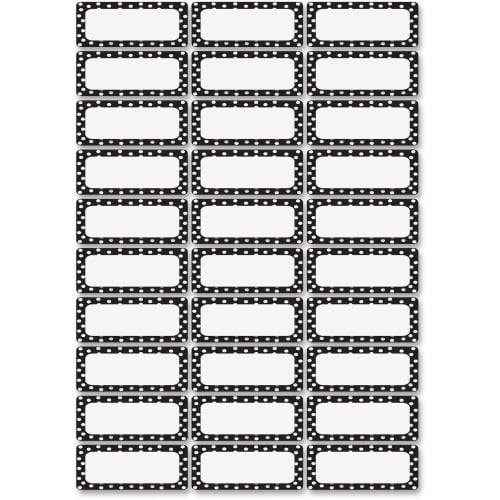 Ashley, ASH10080, Dry Erase Black/White Dots Nameplate Magnets, 1 Pack, Black,White
