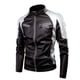 thumbnail image 3 of Chaqueta de cuero retro con costuras de moda informal para hombre, de primavera y otoño, fina, para motocicleta, 3 of 6