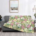 thumbnail image 2 of Yiaed Flowers And Buds Print Blanket Throw Blanket Soft Cozy Flannel Blanket for Home Bed Sofa Couch Chair-40"x30", 2 of 6