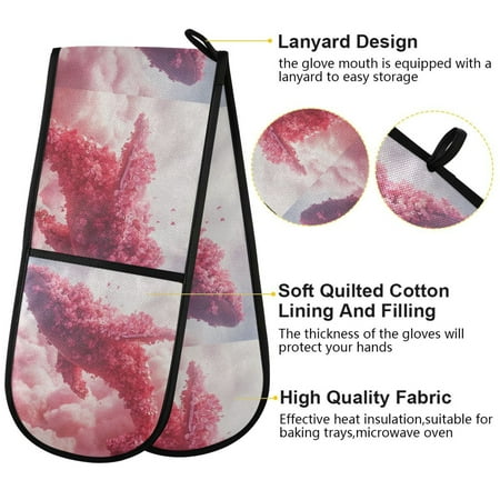 

BZSMCE Oven Mitts Floral Dreamscape Creative Pattern Resistant Kitchen Gloves