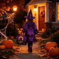 thumbnail image 5 of Halloween Reusable Grocery Tote Bag, Aesthetic Shopping Shoulder Handbag Foldable Non-woven Present Gift for Cookies Candy (Purple), 5 of 6