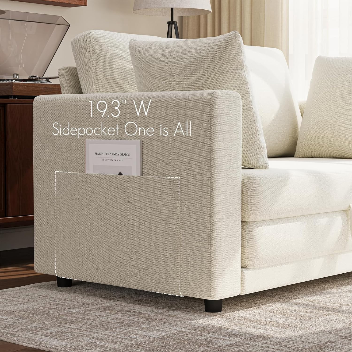 Gacale Sofa Bed, 2-in-1 Pull Out Loveseat Sleeper Sofa, Folding Floor Couch for Guest Room and Bedroom, Beige