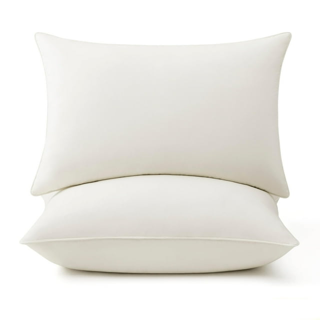 Juego de 2 plumas de ganso Pillow Puredown Queen de algodón orgánico