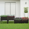 thumbnail image 2 of Outsunny 4 Piece Raised Garden Bed with Legs,Self-Watering Planter Box Raised Bed To Grow Flowers,Herbs & Vegetables,Brown,Brown Plastic Garden Outdoor Garden Supplies Garden Pots Planters, 2 of 11
