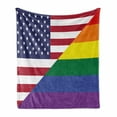 thumbnail image 1 of Pride Soft Flannel Fleece Throw Blanket, Conceptual Flag with American Pride Colors Activism Freedom Nationwide Celebration, Cozy Plush for Indoor and Outdoor Use, 70" x 90", Multicolor, by Ambesonne, 1 of 6