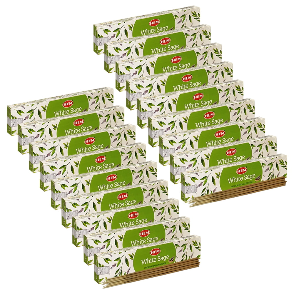 Trumiri Incense Stick Holder Bundle with Hem White Sage Masala 15g Incense Sticks - Pack of 18 (approx 270 Sticks)