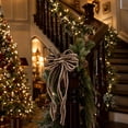 thumbnail image 5 of Hovilon 2pcs Christmas Wreath Bows, Brown Polyester Ribbon Decoration for Front Door Tree Topper Wall Party Supply, Durable Holiday Bow for Indoor Outdoor Home Garden New Year Eve Decoration, 5 of 6