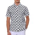thumbnail image 1 of Camisa de vestir de manga corta con cuello de punto para hombre, estampado de lunares INSPIRE CHIC, L blanca, 1 of 6