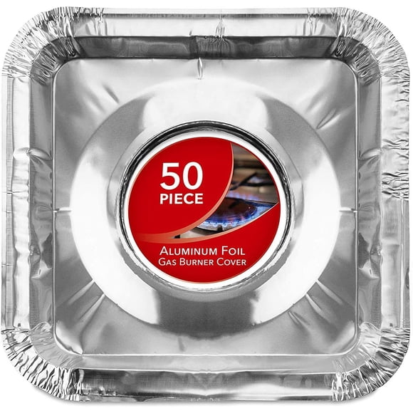 Stock Your Home 8.5” Aluminum Burner Covers Disposable Gas Stove Liners, 50-Pack