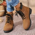 thumbnail image 6 of Tawop women's Boots Low Heel Lace Up Winter Fall Boots, 6 of 8
