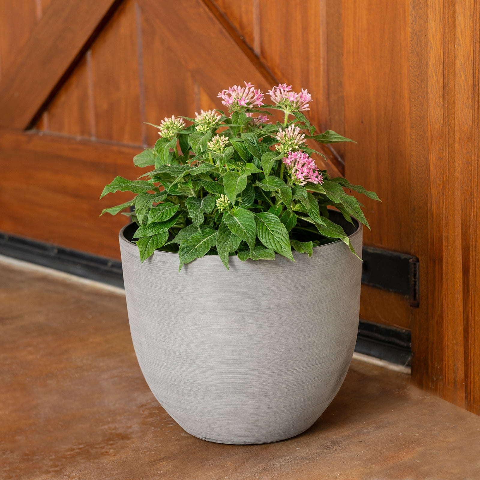 Root & Vessel Bola Round Planters, Brushed Gray, 7"