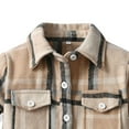 thumbnail image 4 of Ulanda Kids Little Boys Girls Baby Long Sleeve Button Down Red Plaid Flannel Shirt Plaid Girl Boy (Khaki, 6-7 Years), 4 of 4