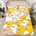 thumbnail image 2 of jejeloiu Kawaii Duck Queen Sheet Sets,Puppy Yellow Duck Flat Sheet,Cartoon Animal Queen Fitted Sheet For Girls Kids,Luxury Bedroom Decor,4pcs, 2 of 7