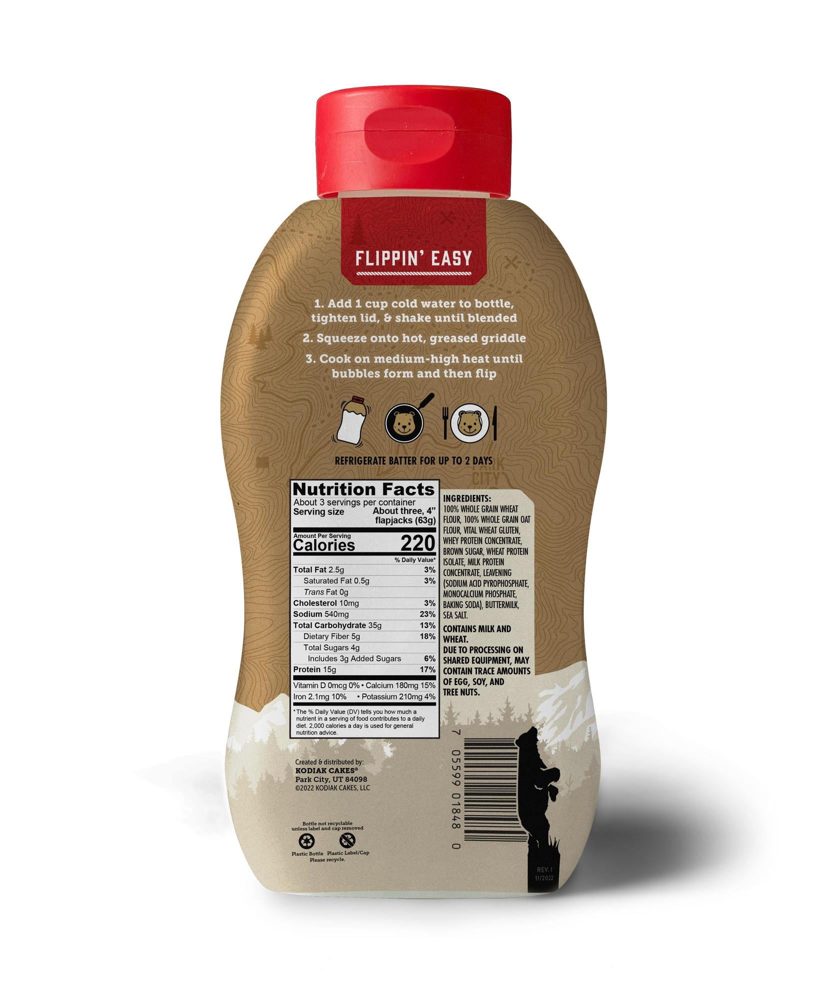 (3 pack) Kodiak Quick Mix Power Cakes Buttermilk Pancake and Waffle Mix, 6 oz