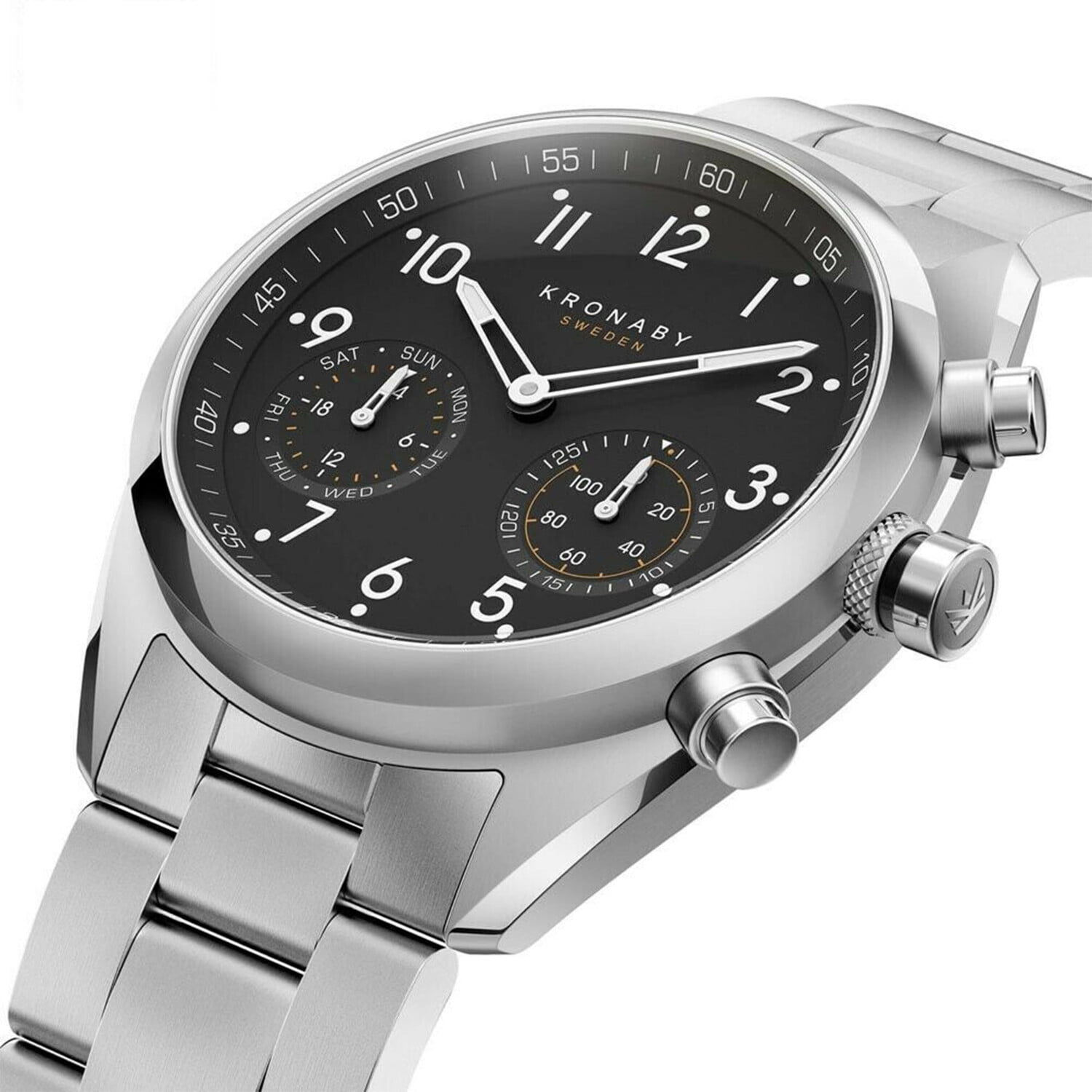 Kronaby Apex S3111 1 Silver Stainless Steel Automatic Self Wind Smart Watch Walmart
