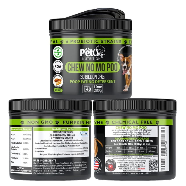 Chews Pet Chef No Poo 140 masticables, 300 g, coprofagia para perros