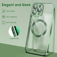 thumbnail image 6 of Magnetic Case for iPhone 13 Pro 6.1'', [Built-in Camera Lens Cover] Soft Shockproof Clear Back Slim Phone Case [Compatible with MagSafe] for iPhone 13 Pro, Green, 6 of 8