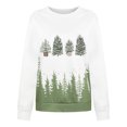 thumbnail image 1 of Mujeres Otoño Invierno niñas World's Tree Farm árbol de Navidad estampado cuello redondo entrenamiento manga larga sudadera Tops pulóver blusa Fridja  fhghd998, 1 of 9