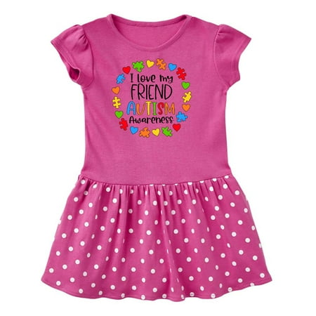 

Inktastic I Love my Friend Autism Awareness Gift Toddler Girl Dress