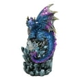 thumbnail image 4 of Blue Ocean Atlantis Dragon Perching On Crystal Rock Cavern Small Figurine, 4 of 9