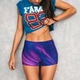 thumbnail image 3 of Balery Neon Gradient Blue Pantalones cortos de entrenamiento estampados para mujer, sin costuras, ajustados, para gimnasio, yoga, correr, deportes, ejercicio activo, fitness.-Large, 3 of 8