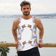 thumbnail image 6 of Fotbe LGBT Gnomes Pattern Men's Quick Dry Workout Tank Top Gym Muscle Tee Fitness Bodybuilding Sleeveless T Shirt Breathable Workout Shirt-4X-Large, 6 of 9