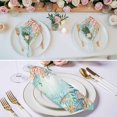 thumbnail image 3 of Ocean Starfish Seaweed Cloth Napkins, Summer Coastal Beach Shell Coral Teal Washable and Reusable Dinner Napkins Set of 6, Table Napkin for Kitchen Party Birthday Wedding Hotel Housewarming 20"x20", 3 of 9