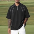 thumbnail image 3 of Men's Raglan Short Sleeve Quarter Zip Golf Shirt Big & Tall Oversized Loose Fit Workout Top Breathable Quick Dry Moisture Wicking Streetwear Tee Side Slits, 3 of 9